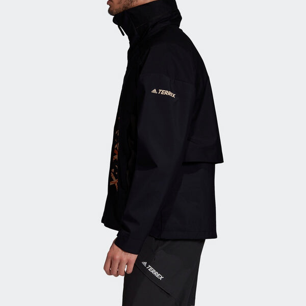 Куртка adidas Logo Stand Collar Sports Hooded Jacket Black, черный — фото 4
