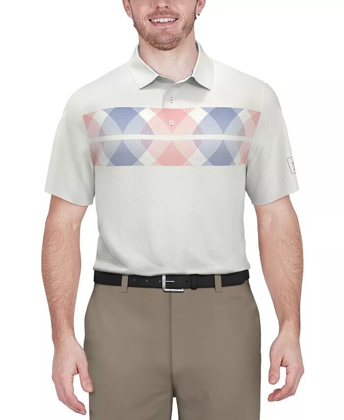 

Мужская рубашка-поло для гольфа с коротким рукавом и принтом Argyle PGA TOUR, белый