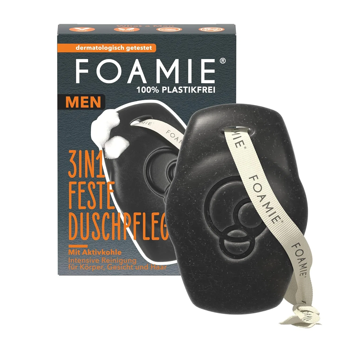 Твердый гель для душа и шампунь «3-в-1» от Foamie Men Foamie