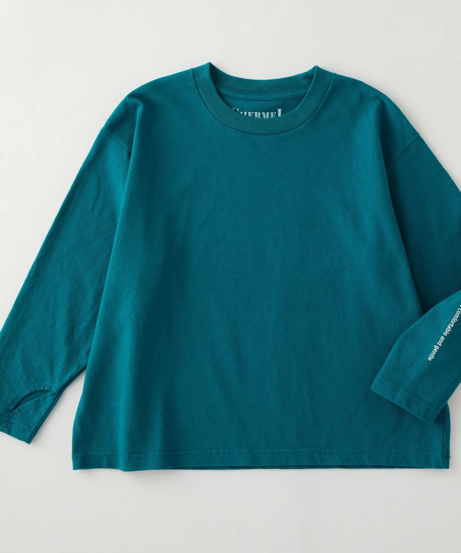 Детская хлопковая футболка с длинным рукавом CHERMEL Dry Cotton бирюзовая