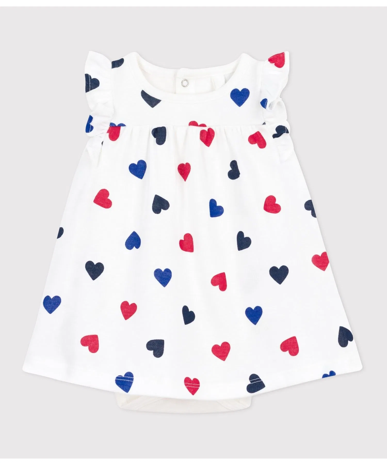 Детское платье с сердечками PETIT BATEAU белое