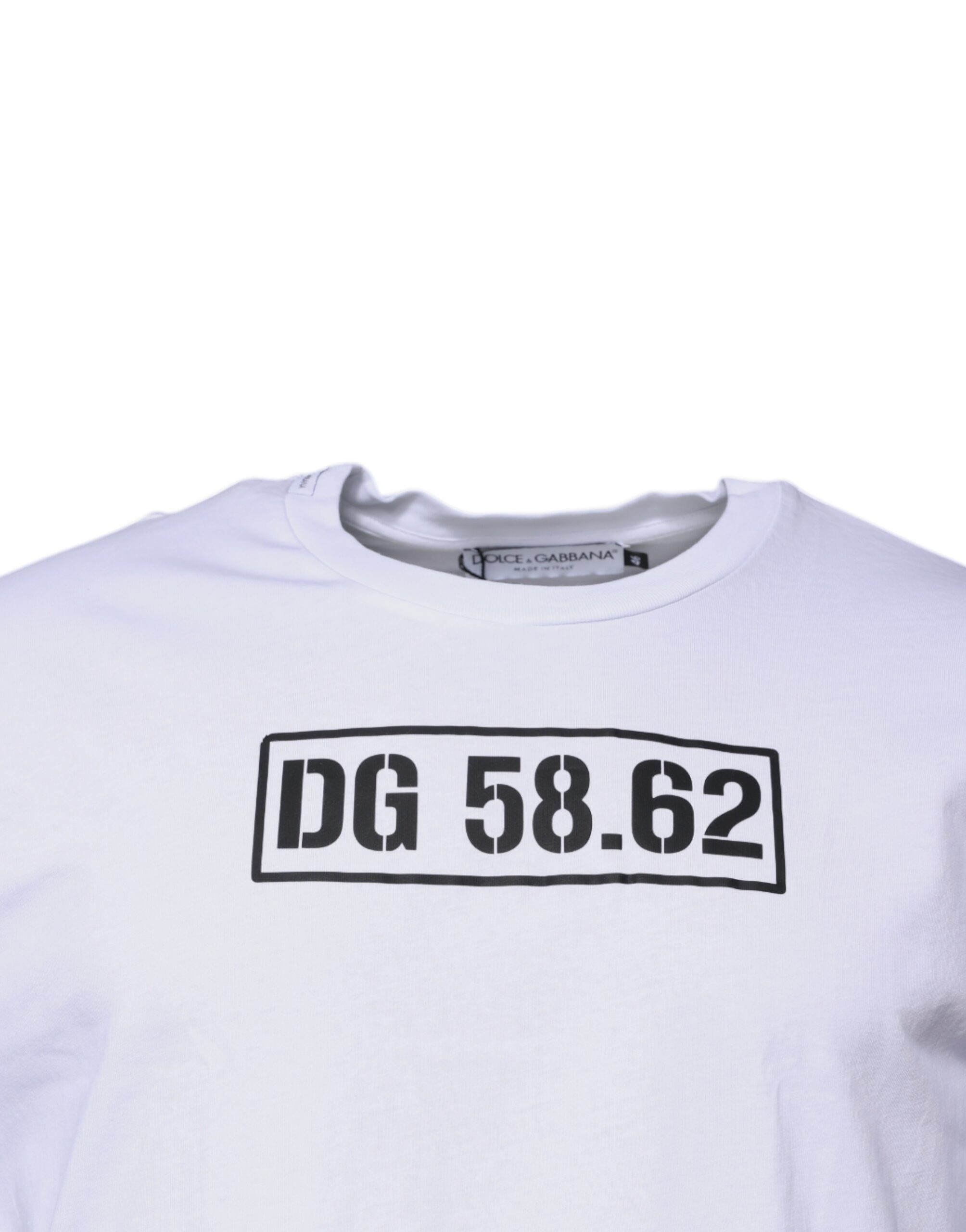 Белая хлопковая футболка с круглым вырезом и логотипом DG Dolce & Gabbana — фото 2