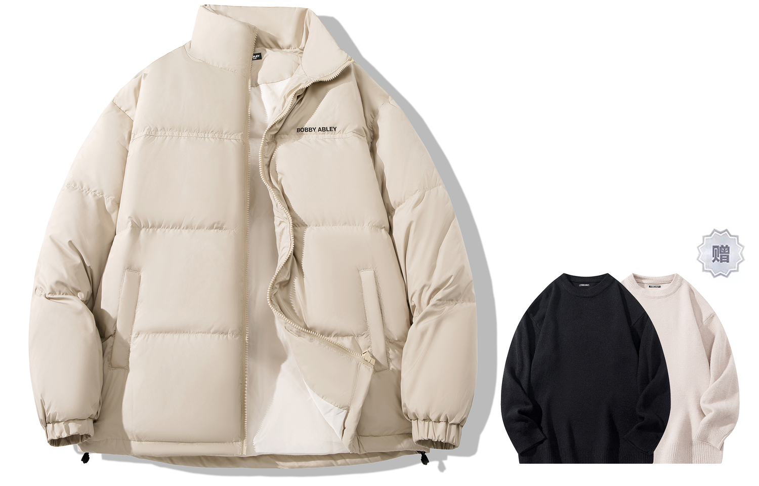 

BOBBY ABLEY Унисекс пуховик, Khaki (with Crew Neck Sweater Included)