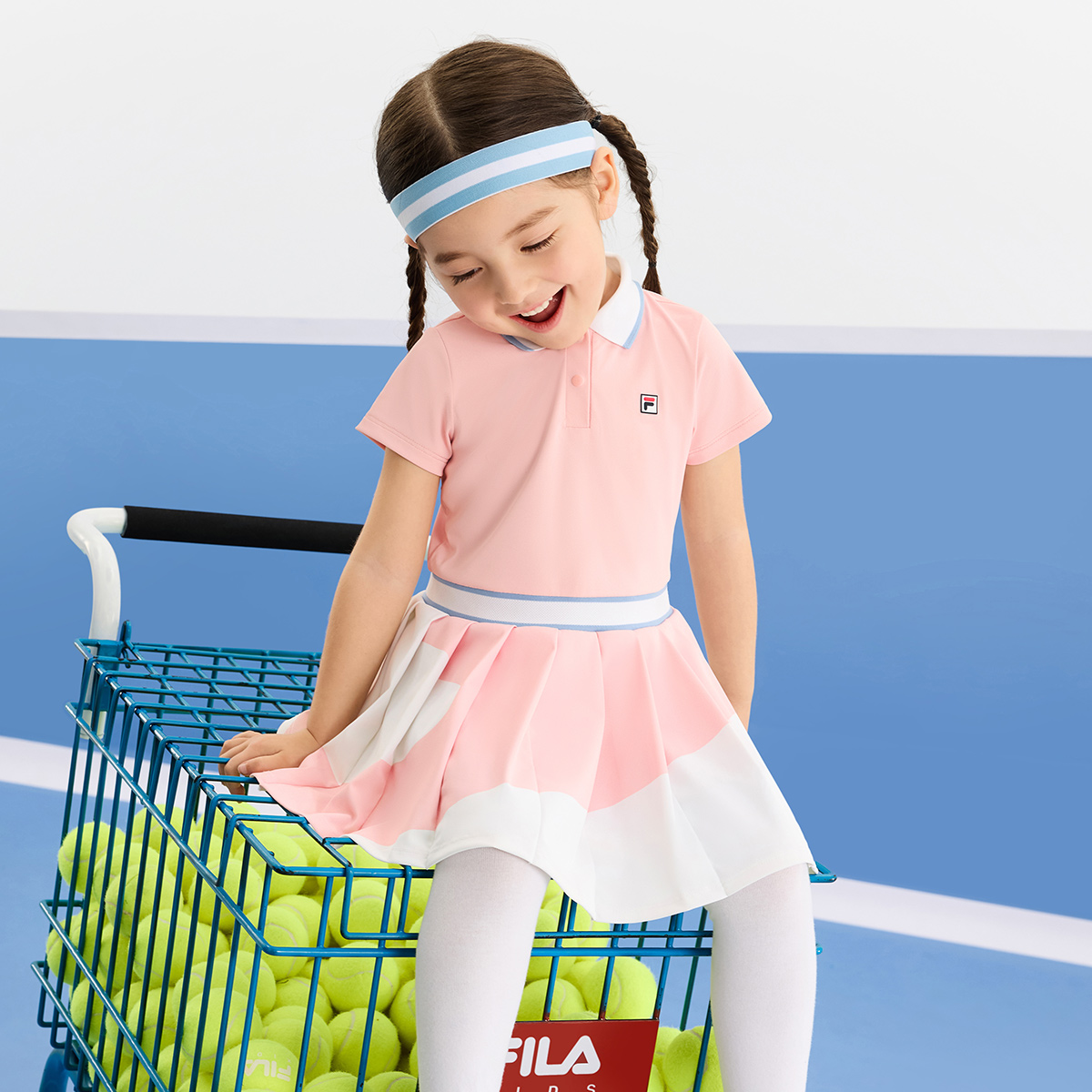 Платье SS25 легкое полупрозрачное розовое для детей 3-7 лет FILA KIDS, светло-розовый — фото 3