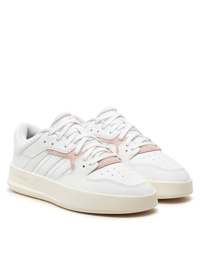 Кроссовки женские Adidas Sportswear кожаные, бело-розовый — фото 2