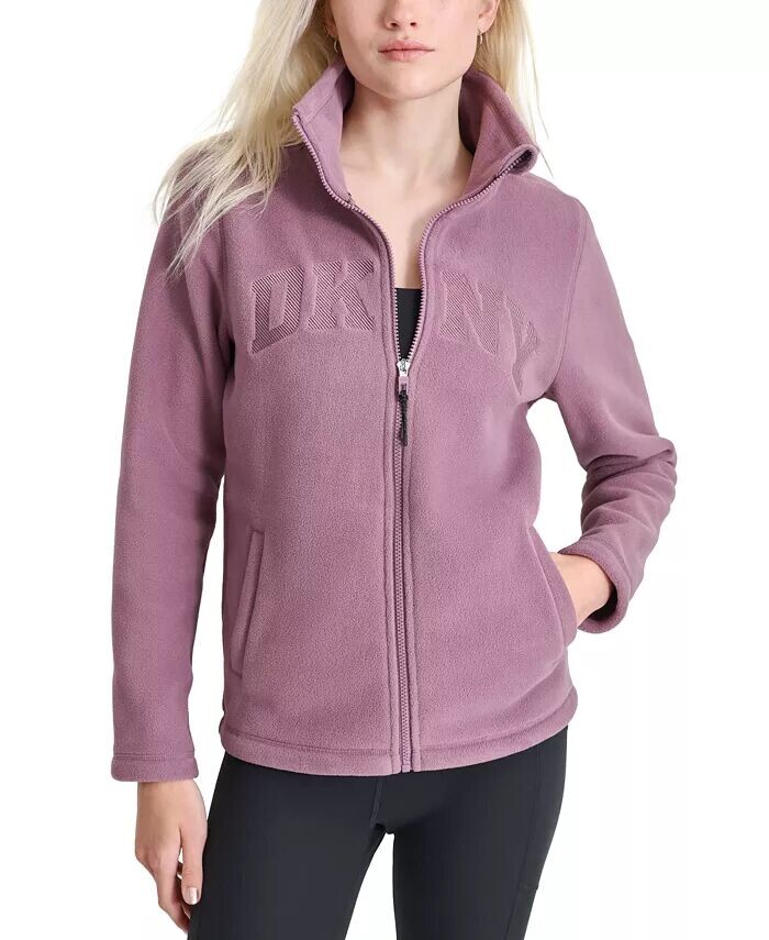

Спортивная женская куртка из технического флиса с логотипом DKNY, фиолетовый