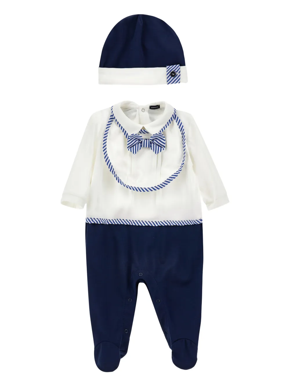 

Комплект из комбинезона и шапки с нагрудником Monnalisa, синий