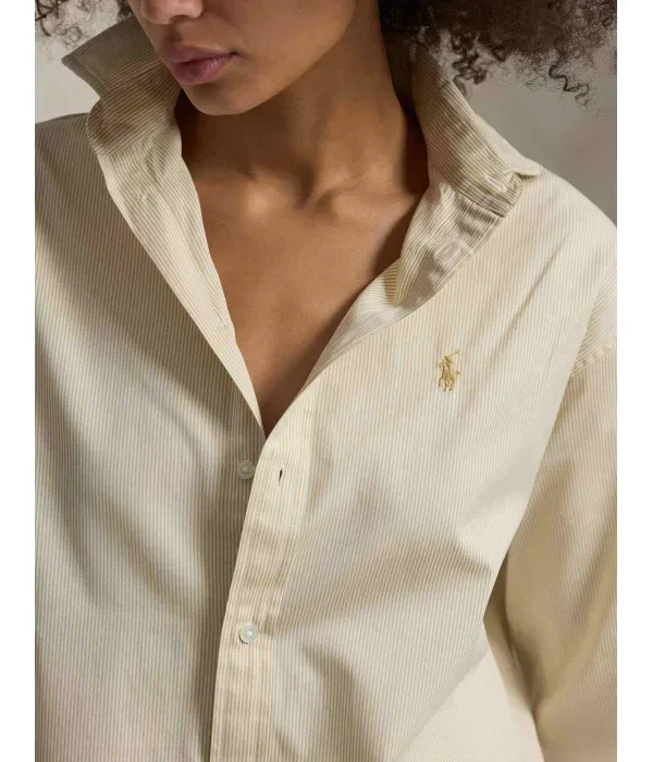 Рубашка relaxed fit Polo Ralph Lauren, бежевый — фото 4