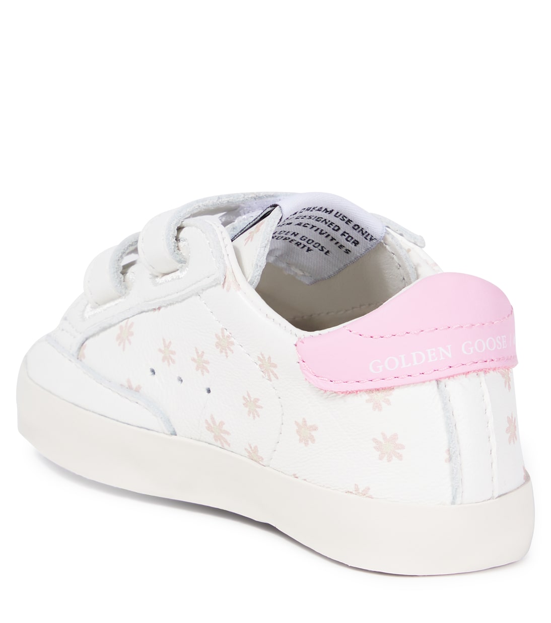 Кожаные кроссовки Baby School Golden Goose Kids, White/Light Beige/Pink — фото 2