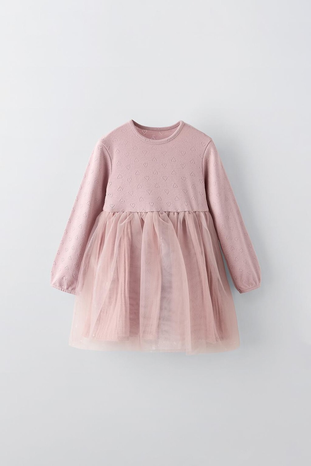 

Платье из комбинированного тюля ZARA, розовый