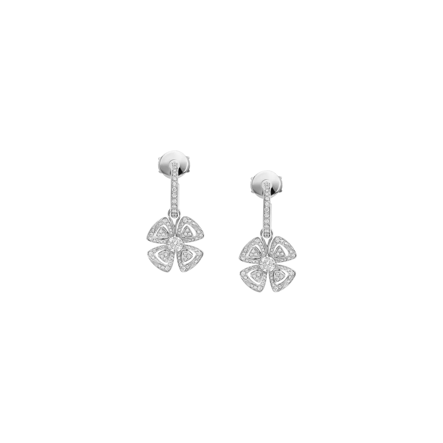 

Серьги fiorever из белого золота 18 карат с двумя круглыми бриллиантами и паве из бриллиантов - or858830. BULGARI