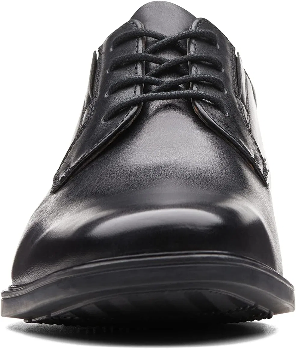 Мужские туфли-дерби Clarks Tilden Plain, Black Leather — фото 4