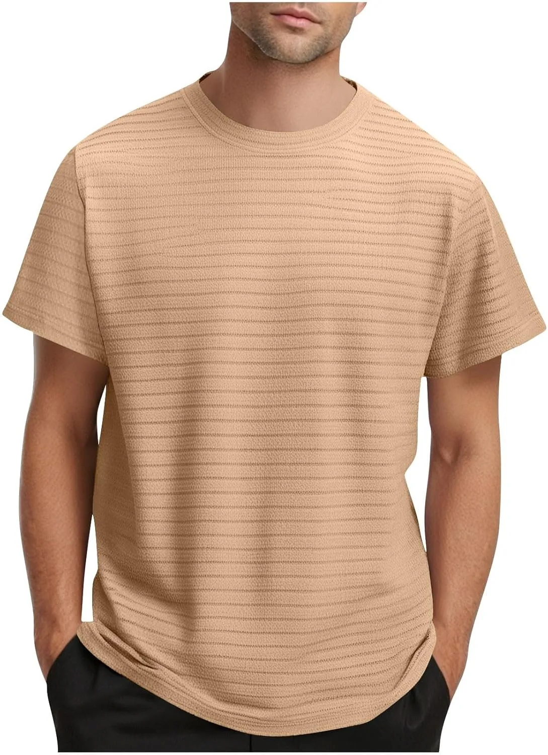 

Мужская футболка с коротким рукавом Holiday, Casual, Knit Texture, Crewneck