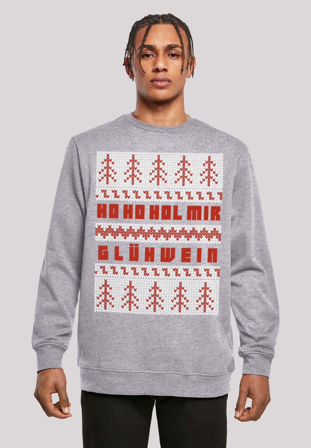 

Толстовка HO HO HOL MIR GLÜHWEIN WEIHNACHTEN F4NT4STIC, серый