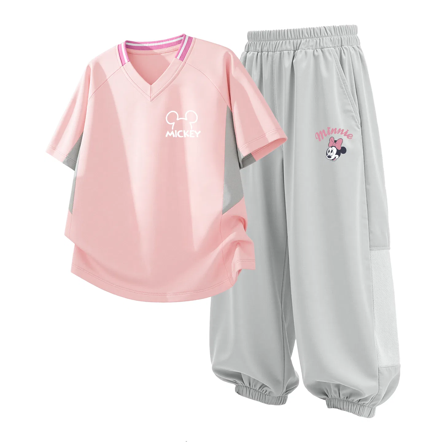 Детский спортивный костюм Casual Sportswear 2 Piece Set Disney, Thick Board Di Line K Pink+Di Lift Eye K Mist Mountain Gray