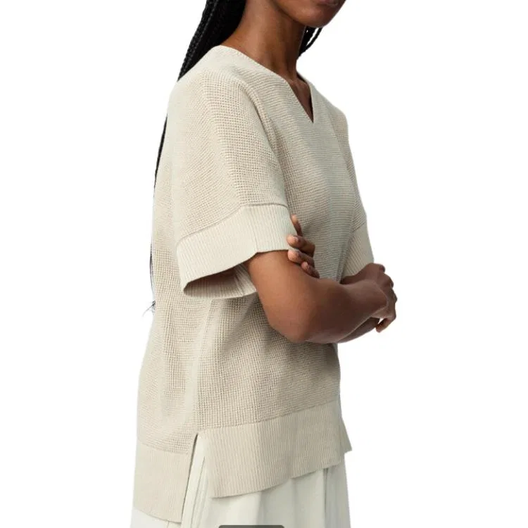 Вязаный топ UNIQLO U Collection темно-бежевый — фото 3