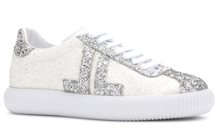 Glen Low Top Стильные Скейтерские Кроссовки Женские Серебристо-Белые Lanvin — фото 2