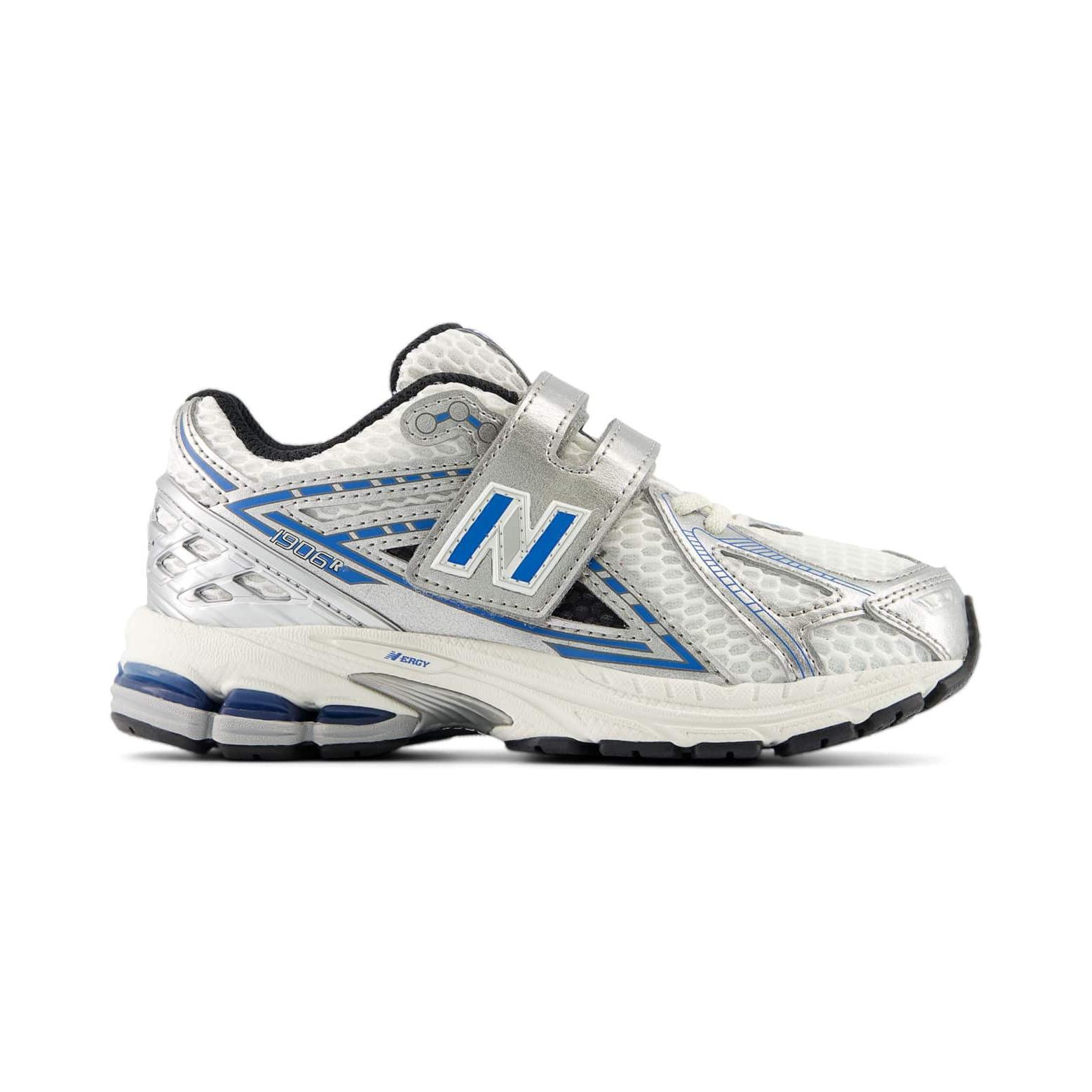 Детские беговые кроссовки New Balance 1906 серебристо-голубые для детей 3-7 лет — фото 2