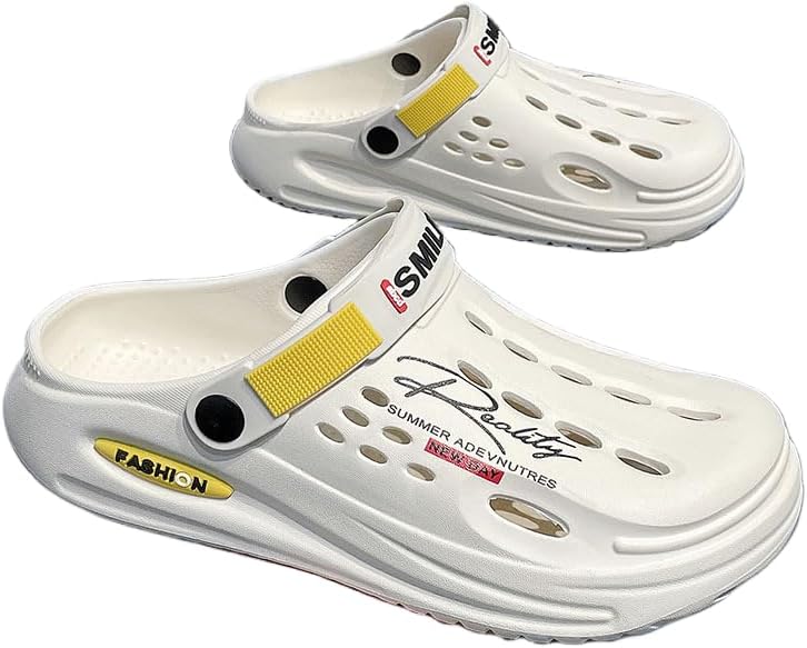 

Мужские дышащие сабо без застежки- удобная, нескользящая подошва, летние сандалии на толстой платформе для улицы и сада Hchctry, бежевый