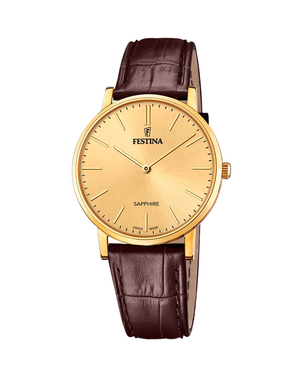 

F20016/2 Швейцарские коричневые кожаные мужские часы Festina, коричневый