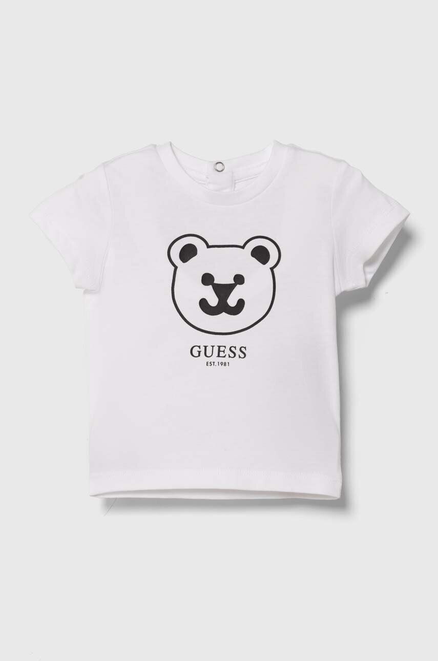 

Детская хлопковая футболка Guess, белый