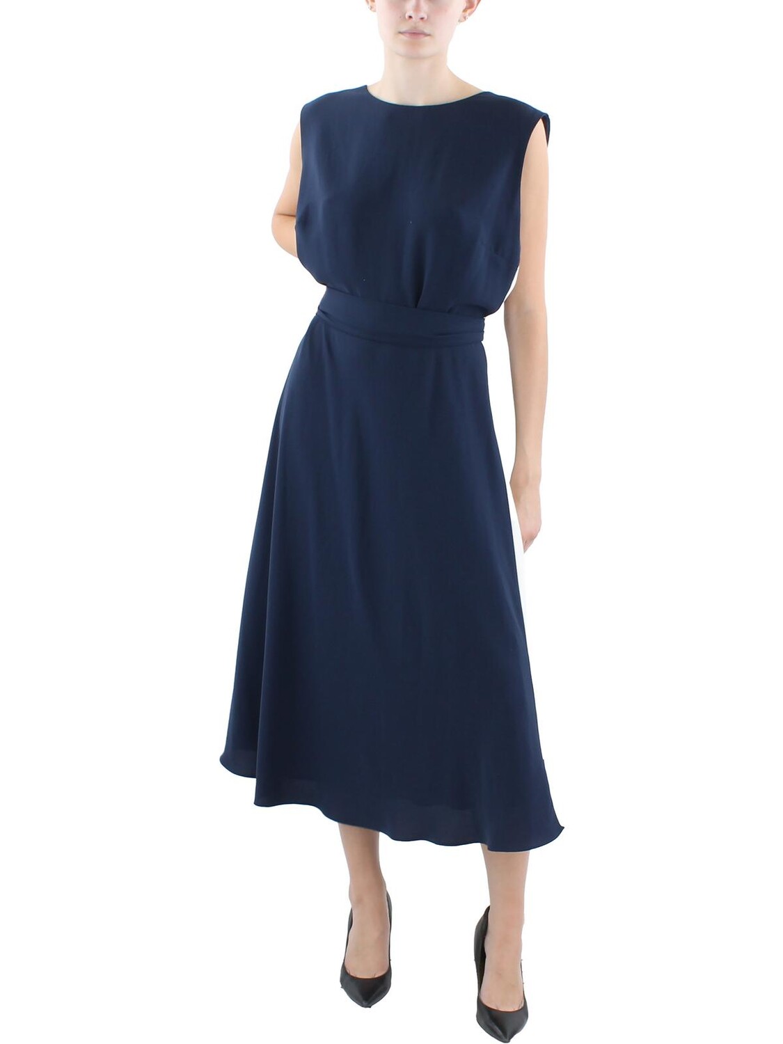 

Женское платье миди из крепа Raukty с цветными блоками Lauren Ralph Lauren, цвет Navy/Cream