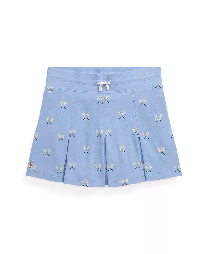 

Юбка из стрейч-сетки с принтом для тенниса Big Girls Polo Ralph Lauren, синий