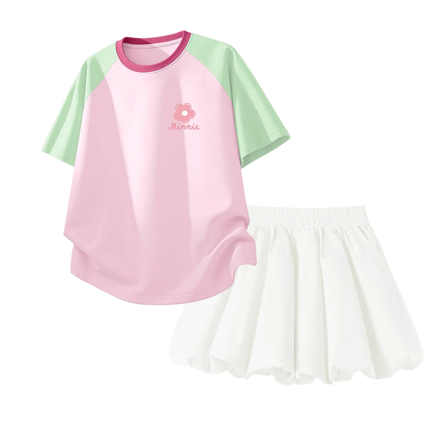 Спортивный костюм Disney Casual Sportswear 2 Piece Set для детей, зелено-розовый — фото 4