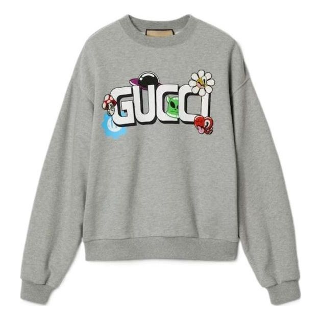 

Толстовка Gucci Cotton Jersey Cotton Sweatshirt With Gucci Print 'Grey' 768530-XJGIG-1178, серый