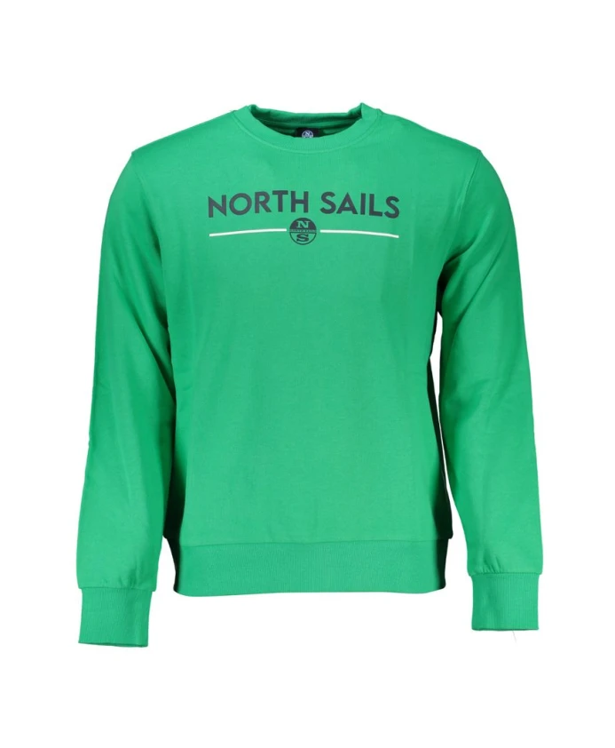 

Зеленый хлопковый свитер с напечатанным логотипом. North Sails, зеленый