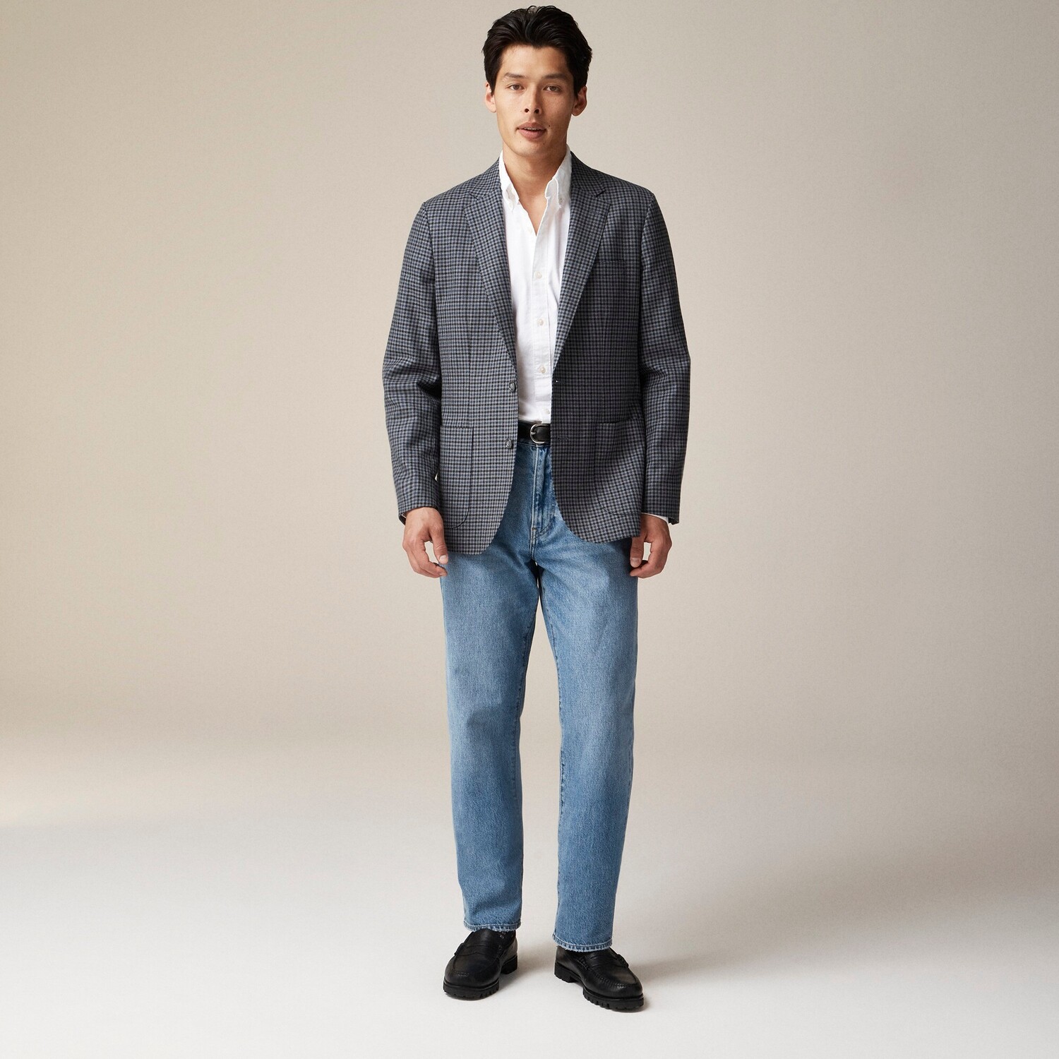 

Приталенный пиджак Ludlow из английской смеси хлопка и шерсти J.Crew, серый