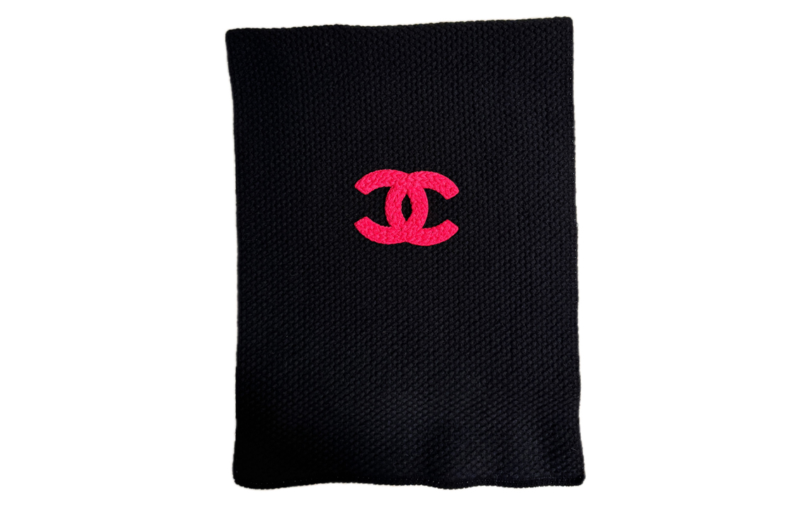 

CHANEL Вязаный шарф унисекс черный, Black