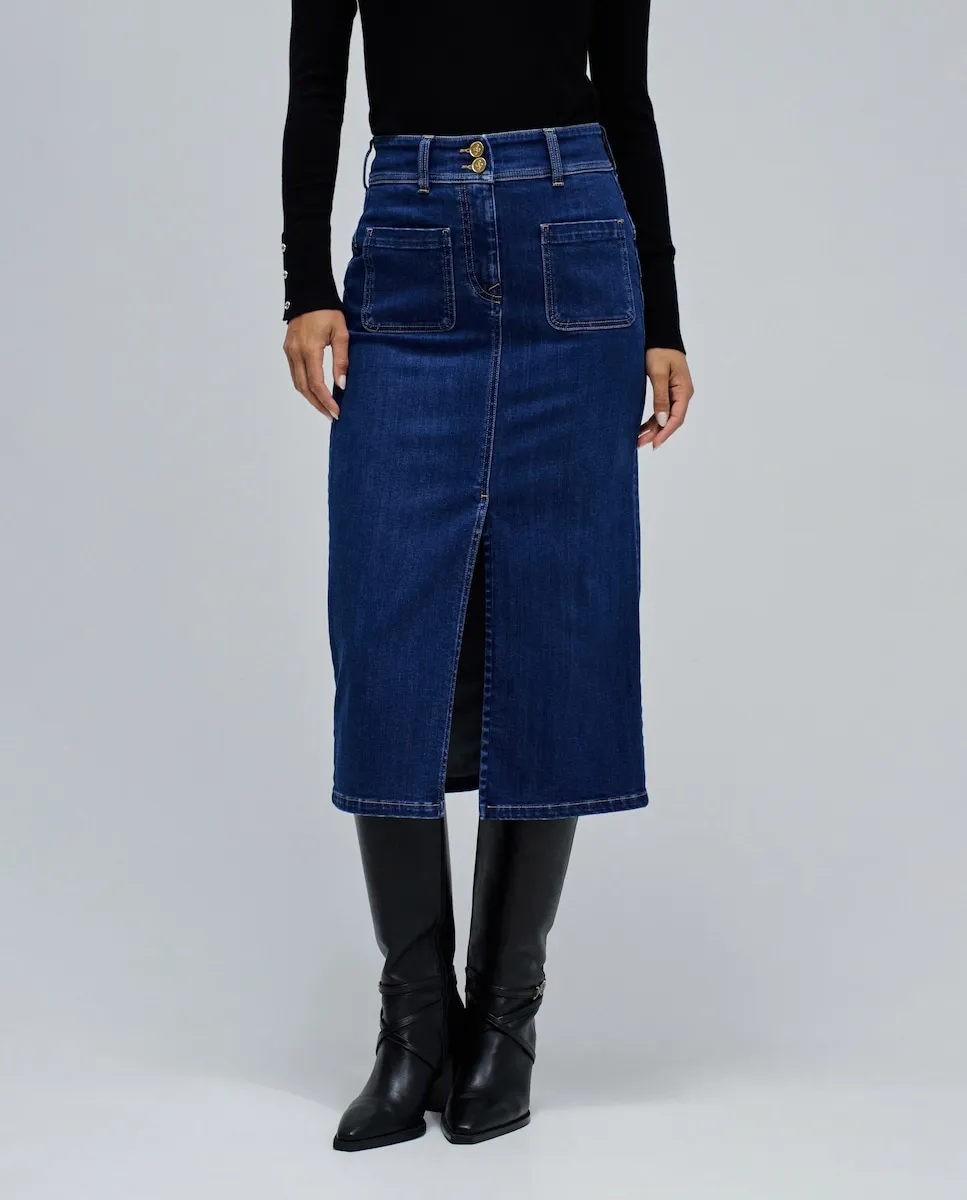 

Женская юбка миди Secret Push In Salsa Jeans, синий