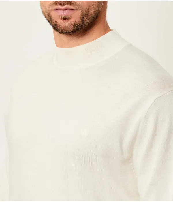 Шерстяная полуводолазка regular fit Calvin Klein, белый — фото 4