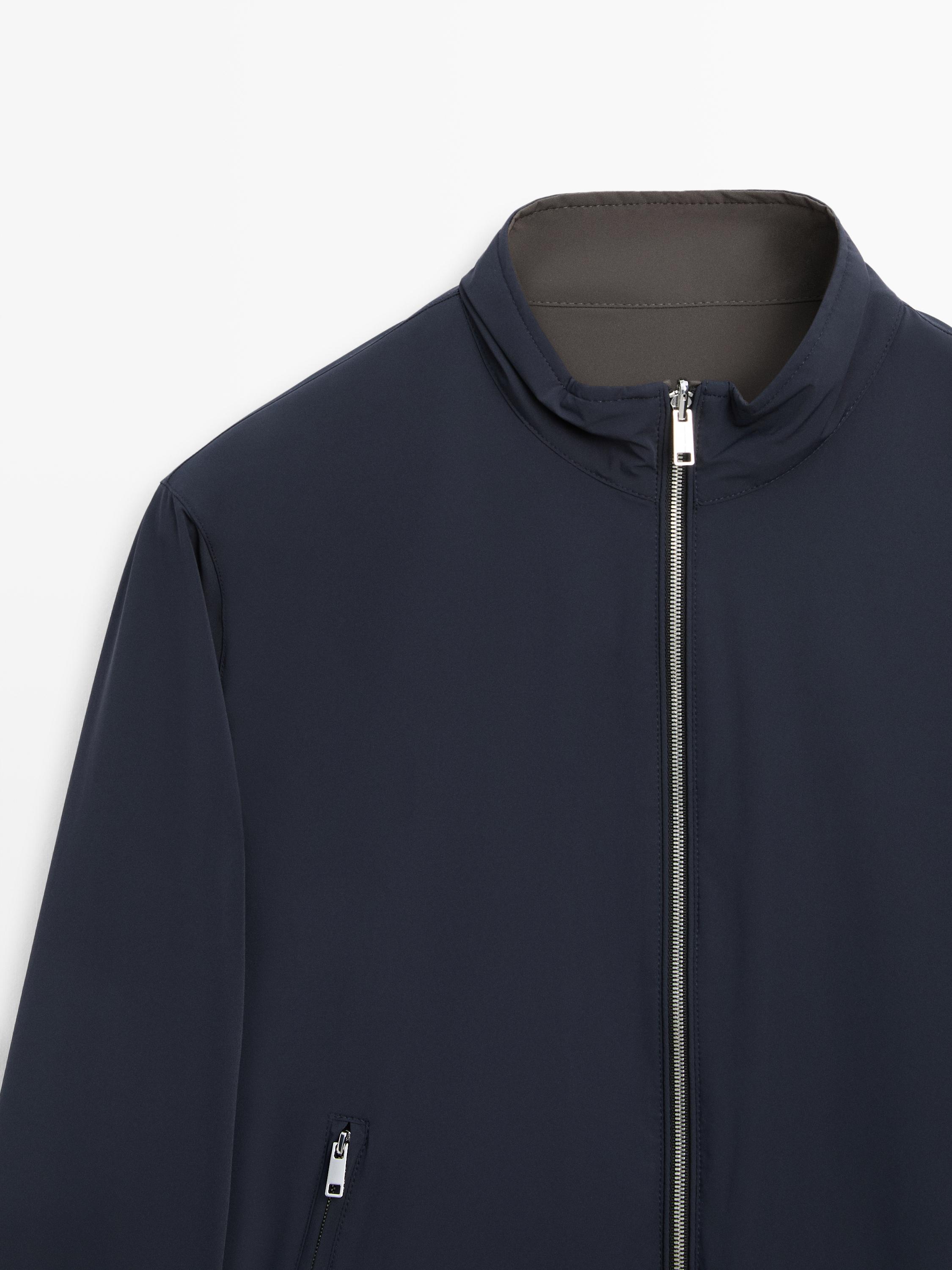 Короткая двусторонняя куртка Massimo Dutti, navy blue — фото 4