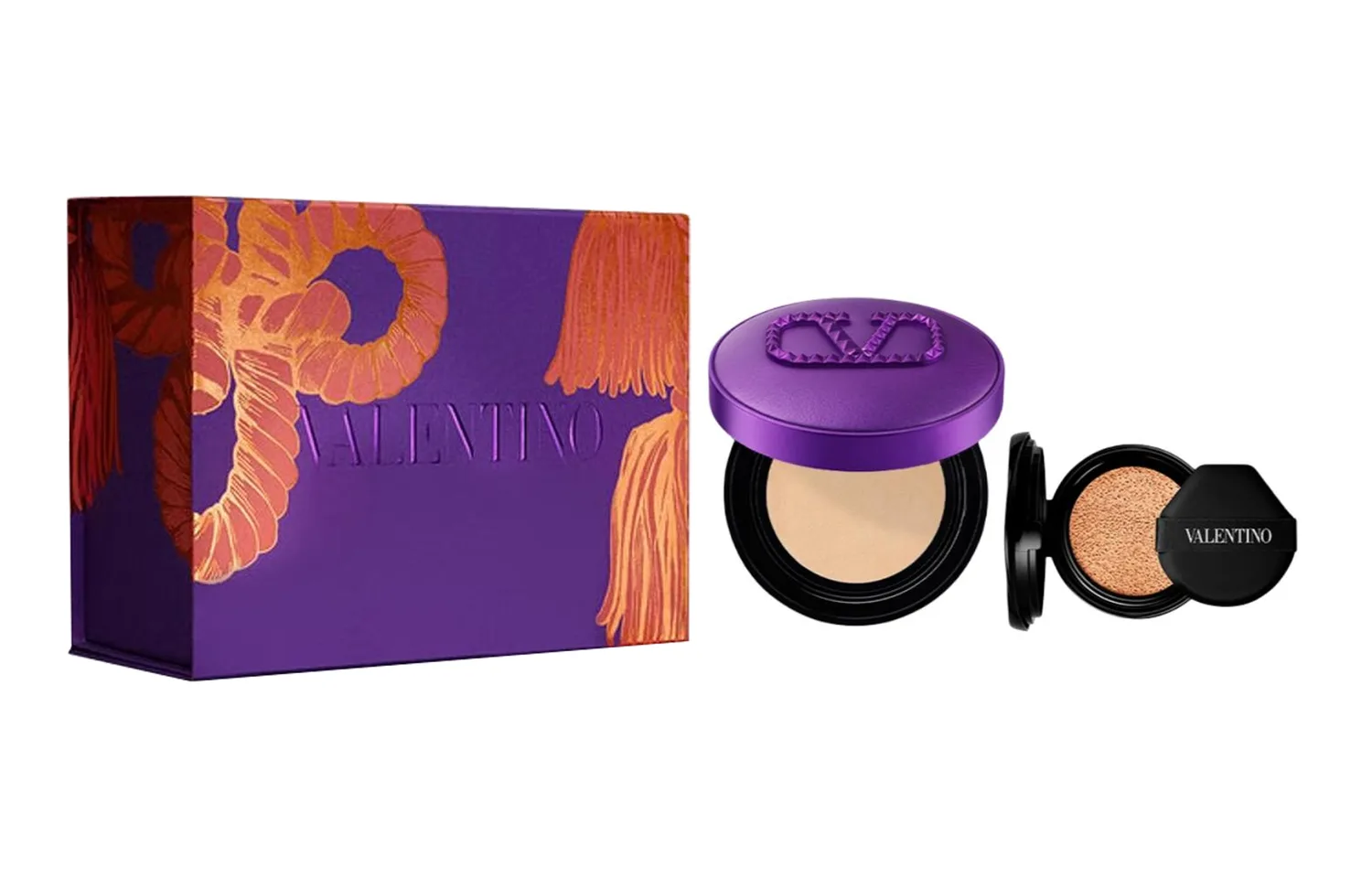 Valentino Набор New Year Limited Wilderness Purple Dewy Air Cushion с натуральным покрытием #LN2 + сменный блок #LN2, Purple Air Cushion #LN2+Replacement Core #LN2