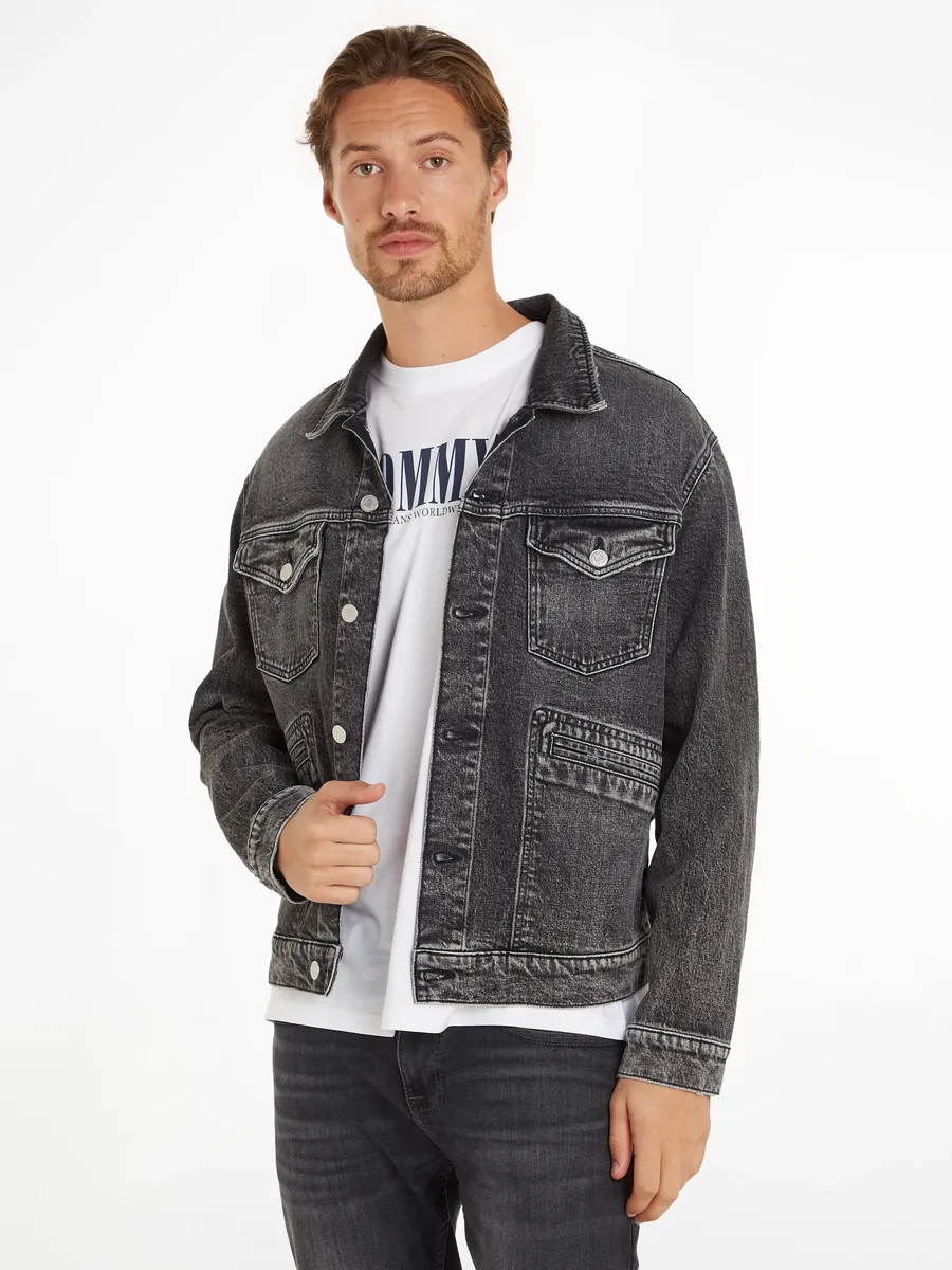 

Джинсовая куртка Tommy Jeans "ISAAC DENIM TRUCKER CH6187" с тисненым логотипом, черный