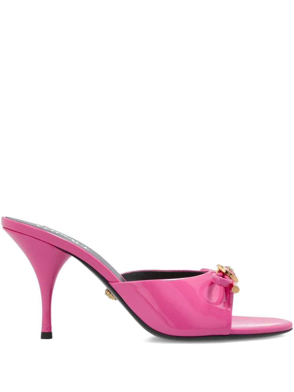 Босоножки Opera Bow на каблуке 85 мм VERSACE, розовый