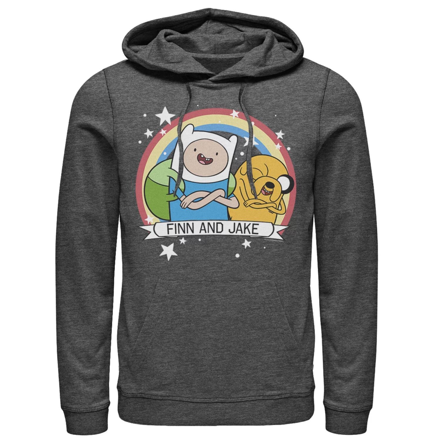 

Мужская худи с радужным баннером Cartoon Network Adventure Time Finn & Jake Licensed Character