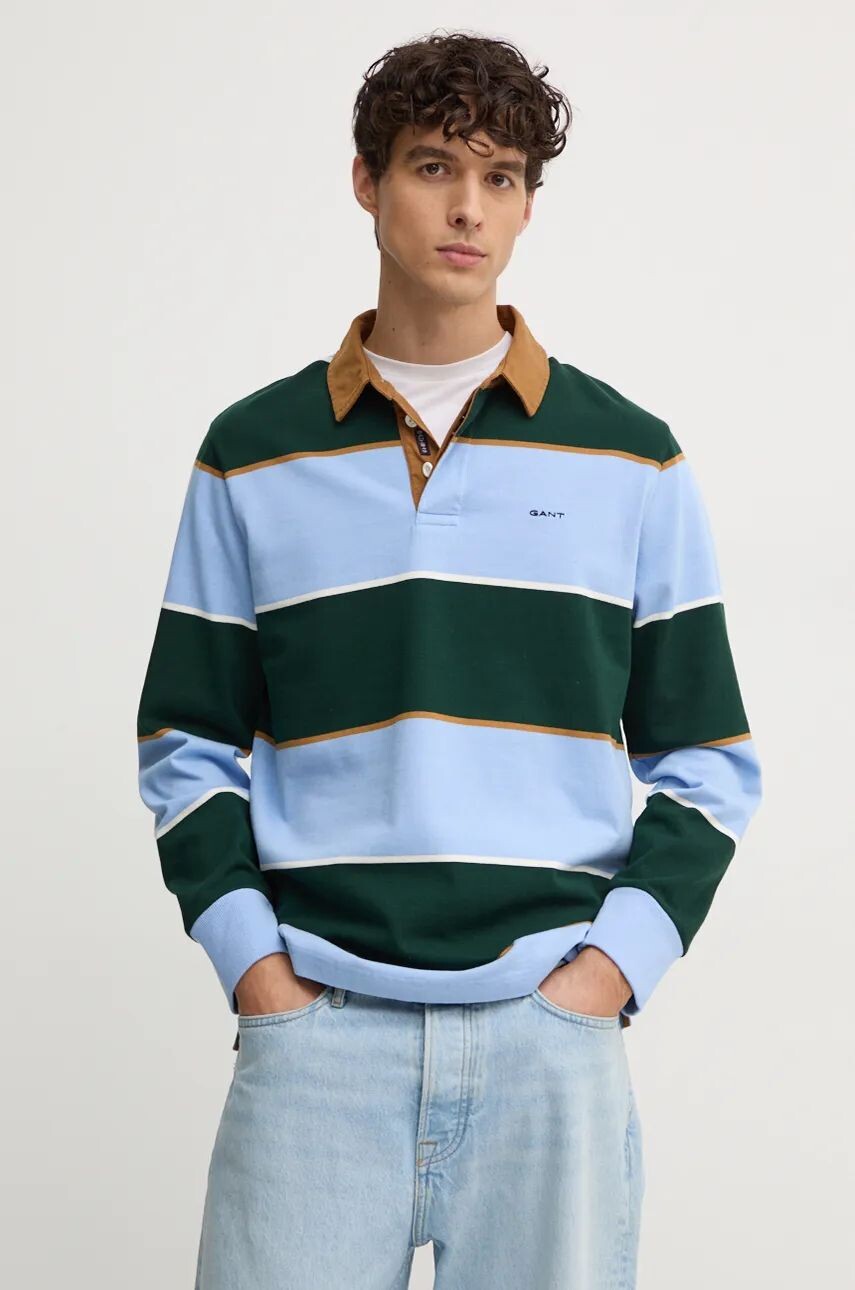 

Хлопковый топ с длинными рукавами Gant, синий