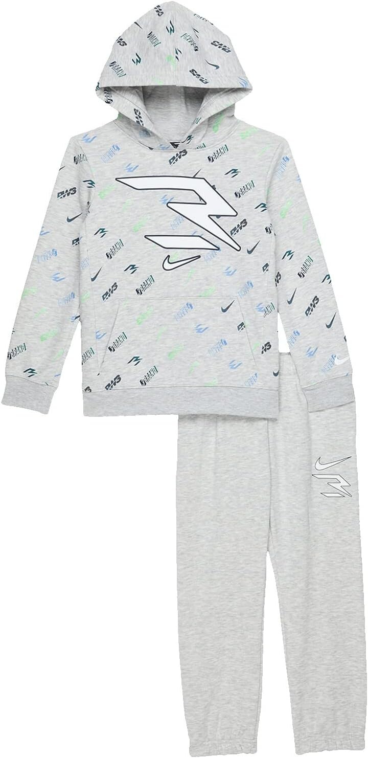 

Детский набор Nike All Over Print Pullover Set, цвет Light Gray Heather