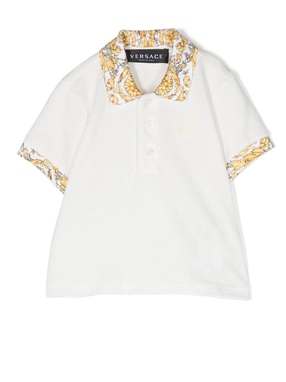 

Футболка поло с принтом Barocco Versace Kids, белый
