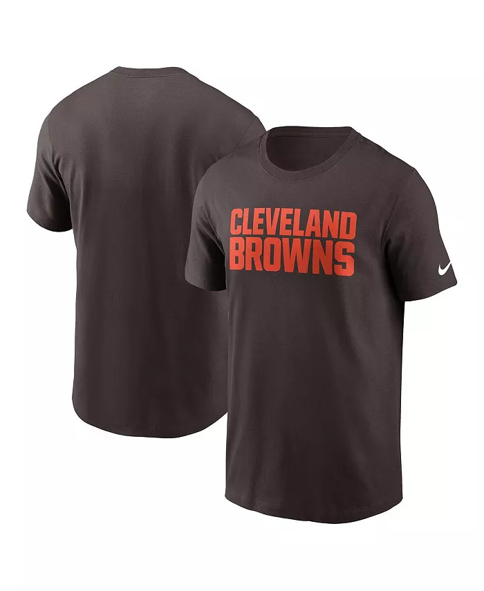 

Мужская футболка Cleveland Browns Primetime Wordmark Essential коричневого цвета Nike