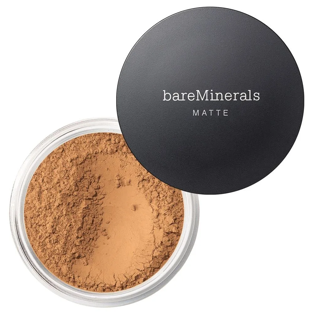 bareMinerals Original Matte Loose Powder Foundation SPF 15, минеральная пудра для лица, матовое покрытие от легкого до полного, маскирует блеск, без талька, некомедогенно + кисть для тонального средства Beautiful Finish — фото 2