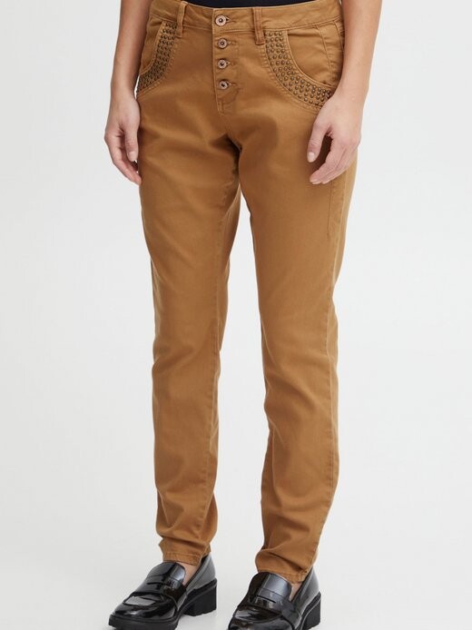 

Брюки из ткани пзмелина Pulz Jeans, коричневый