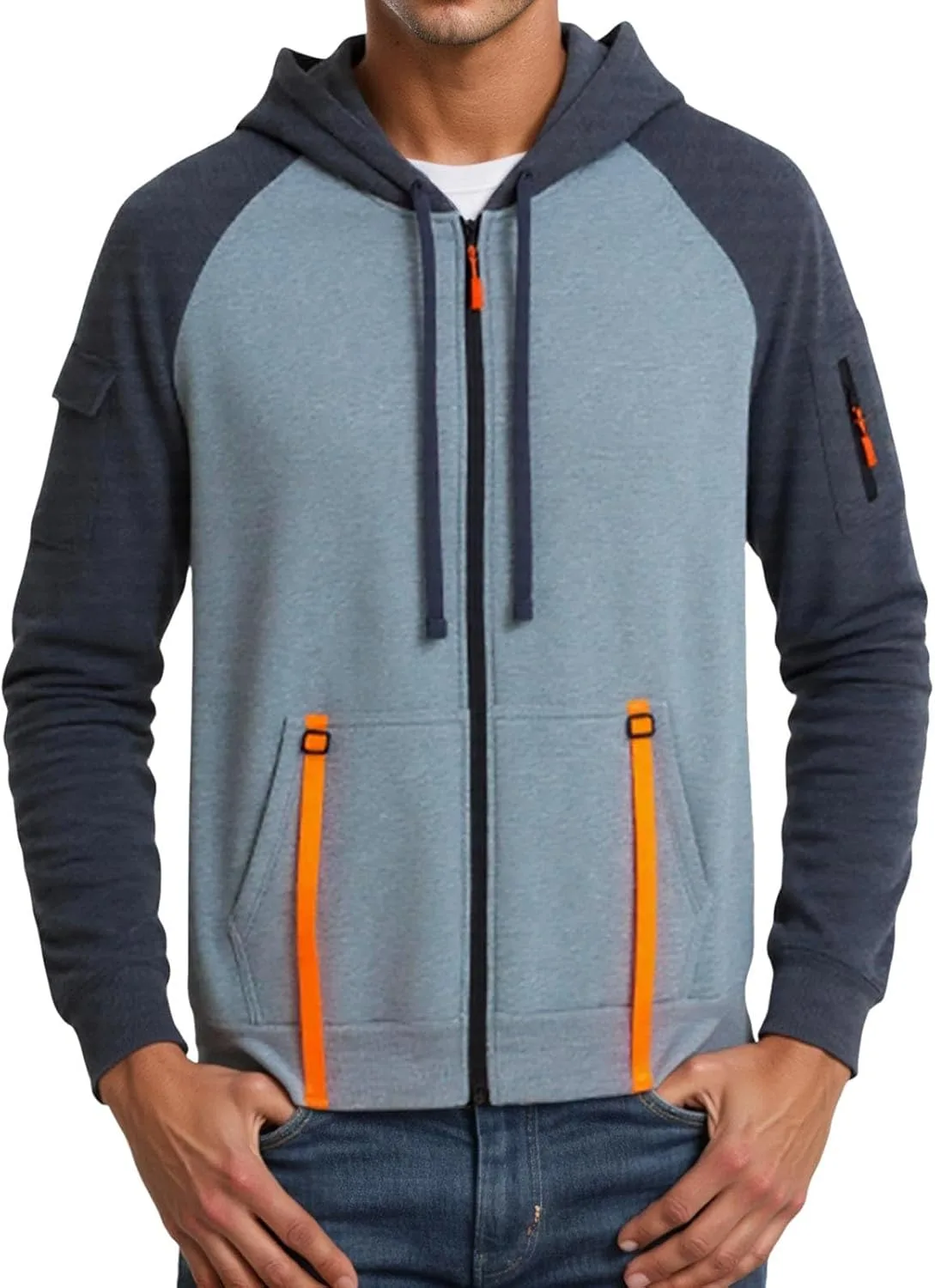 Мужская толстовка с капюшоном Winter Fleece Lined, теплая, на молнии