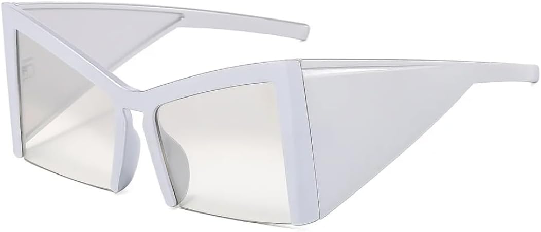 

Солнцезащитные очки квадратной формы в полуободковой оправе для женщин и мужчин, для путешествий, роскошные, большие, с защитой от УФ-излучения UV400, в стиле ретро UATXTAU, White