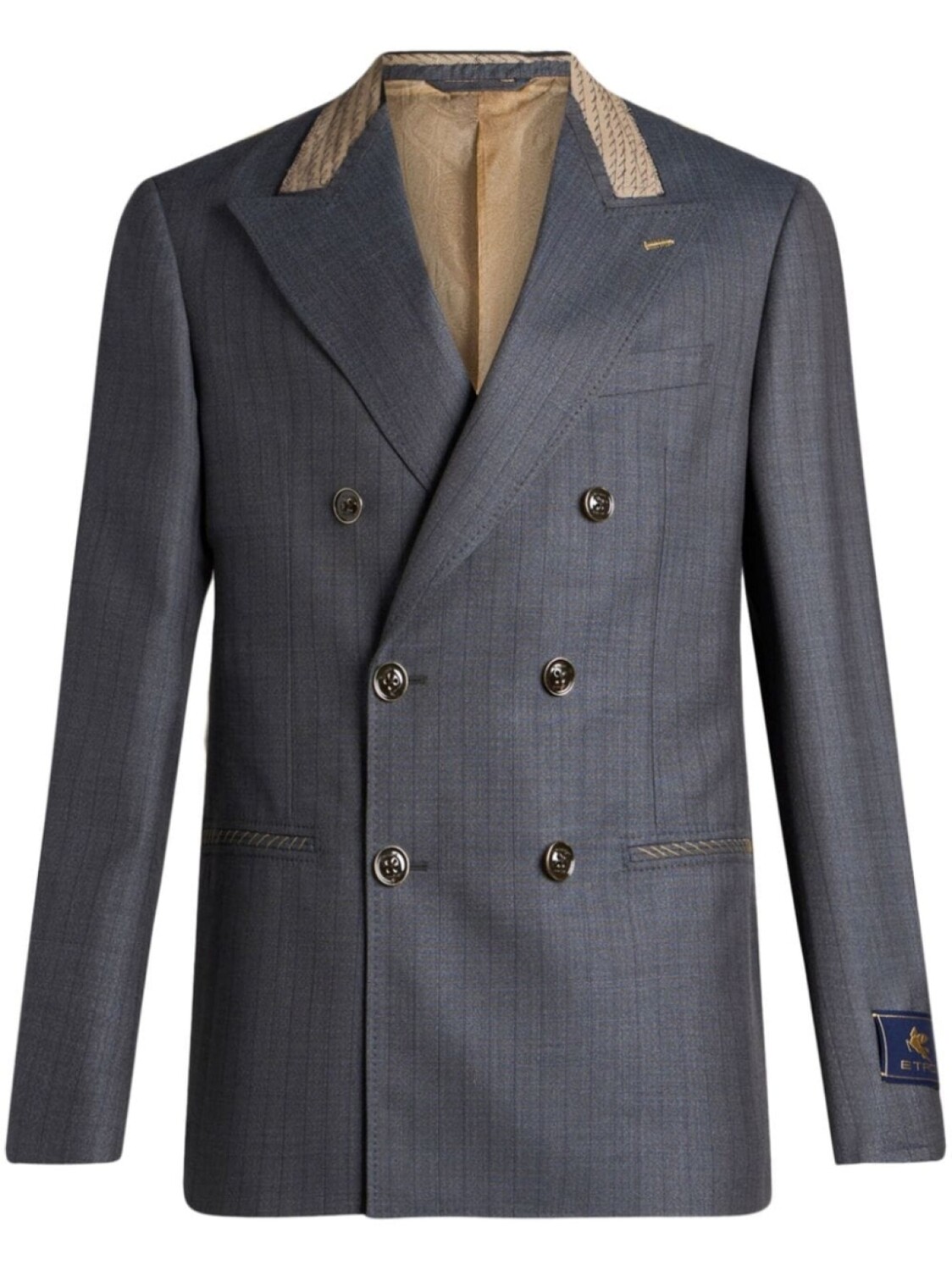 

ETRO двубортный шерстяной блейзер, синий