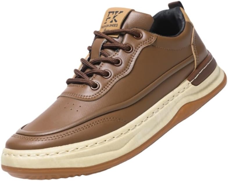 

Мужские повседневные спортивные кожаные кроссовки многоцелевого назначения- противоскользящие, прочные, дышащие, удобные, легкие- подходят для активного отдыха и повседневного использования Fmshi, кофейный