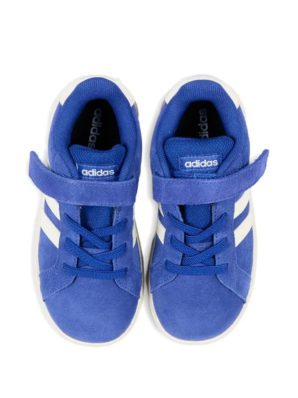 Полосатые кожаные кроссовки Adidas Kids, синий — фото 3